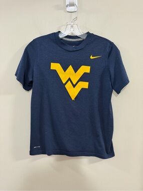 Nike Boy's Navy West Virginia Mountaineers WV Short Sleeve Shirt